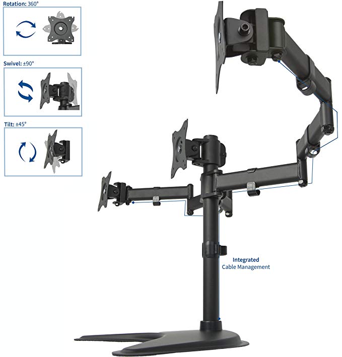 VIVO Triple Monitor Horizontal Stand